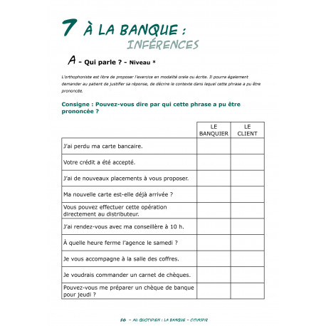 Au quotidien - La banque