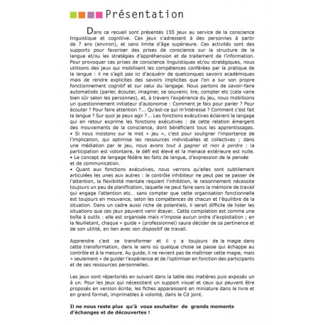 Jeux au carrefour du langage et des fonctions exécutive