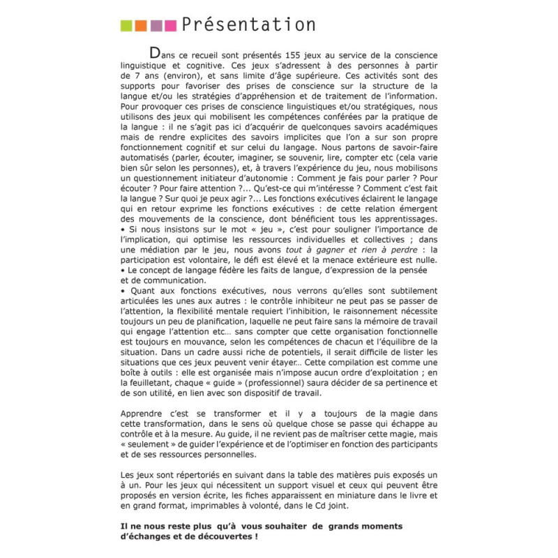 Jeux au carrefour du langage et des fonctions exécutive