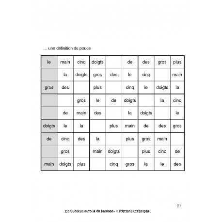 113 sudokus autour du langage