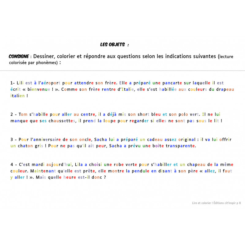 Lire et colorier