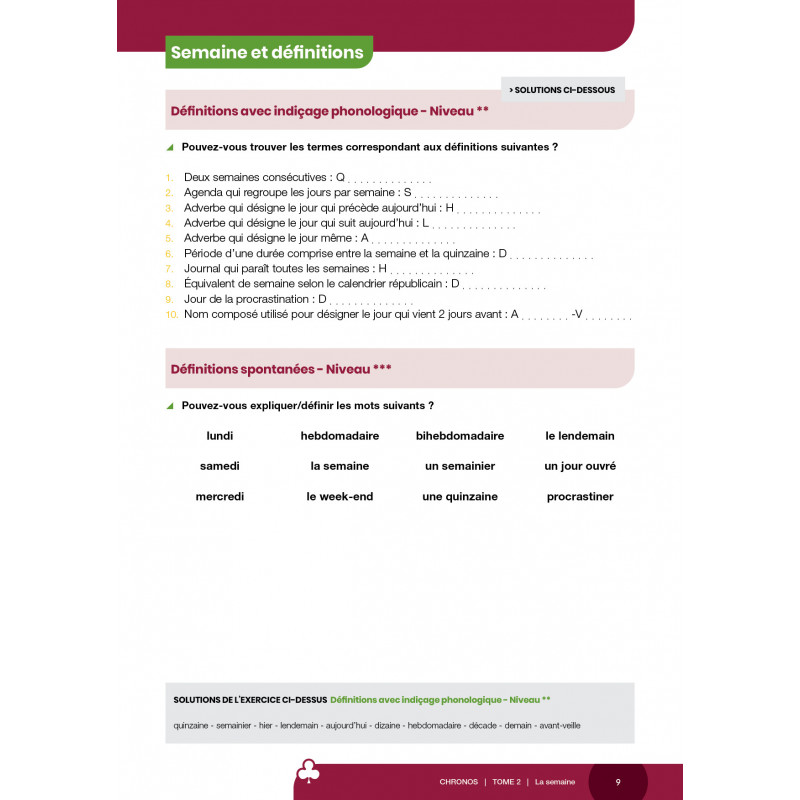 Chronos Tome 2 - La semaine, les mois