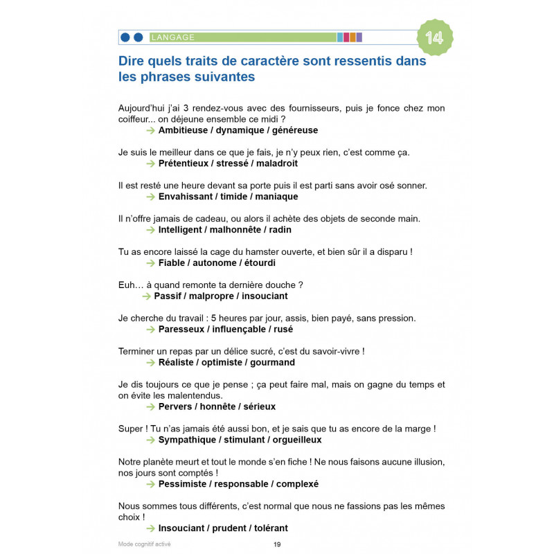 MODE COGNITIF ACTIVÉ - LES GENS