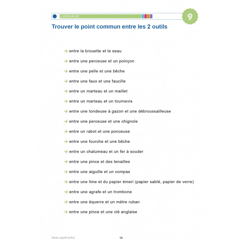 MODE COGNITIF ACTIVÉ - LES LOISIRS