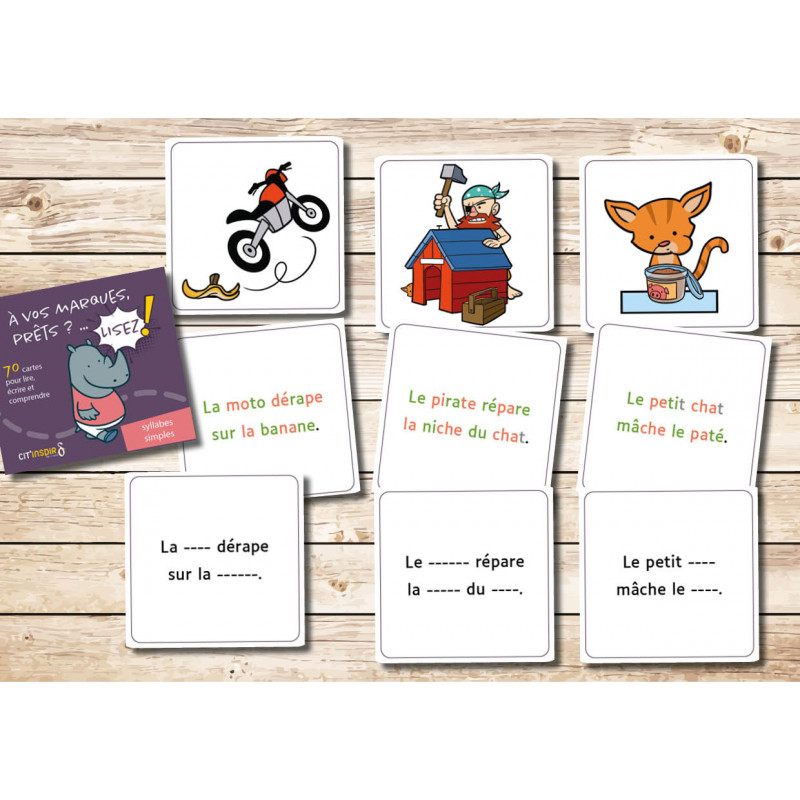 A vos marques, Jeu de 70 cartes GRAPHEME DICONSONANTIQUES