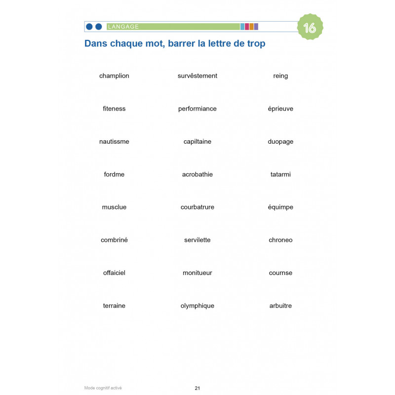 MODE COGNITIF ACTIVÉ - La scolarité