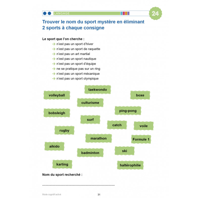 MODE COGNITIF ACTIVÉ - La scolarité