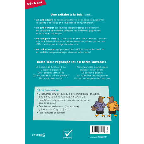 Une syllabe à la fois - Coffret série turquoise