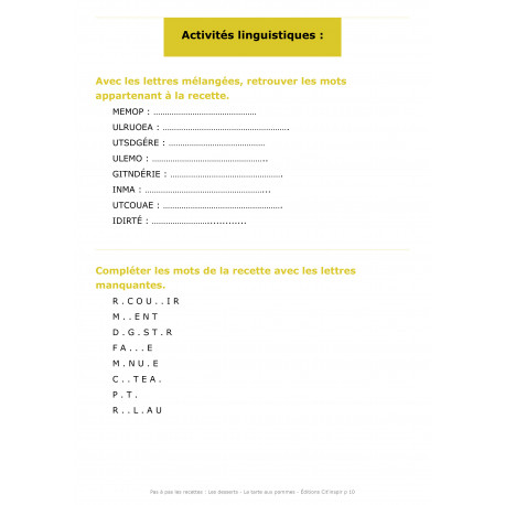 Pas à pas les recettes les desserts