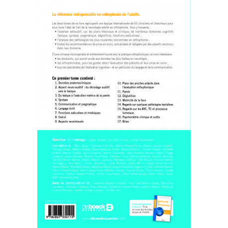 Neurologie et orthophonie - Tome 1 : Théorie et évaluation des troubles acquis de l'adulte